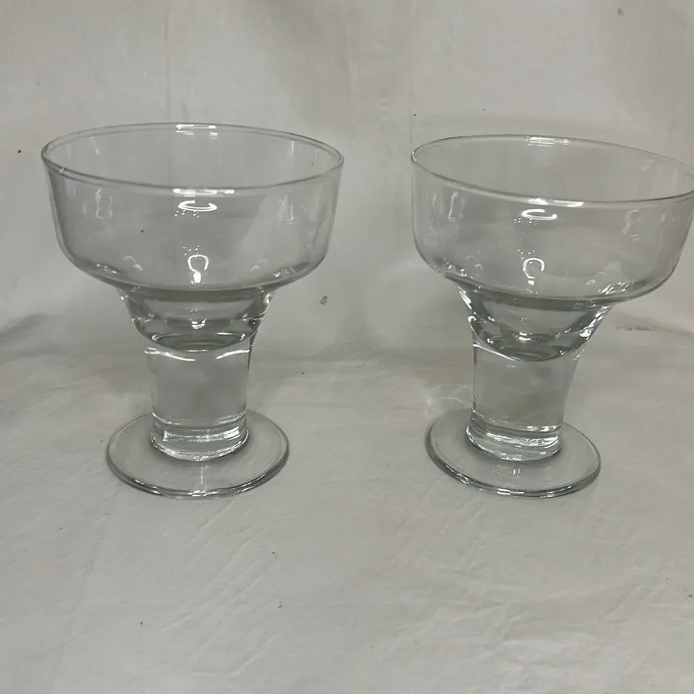 Dessert  Cups 12 Oz Clear Glass Serving Dishes Set Of 2 Ice Cream Fruit Pudding